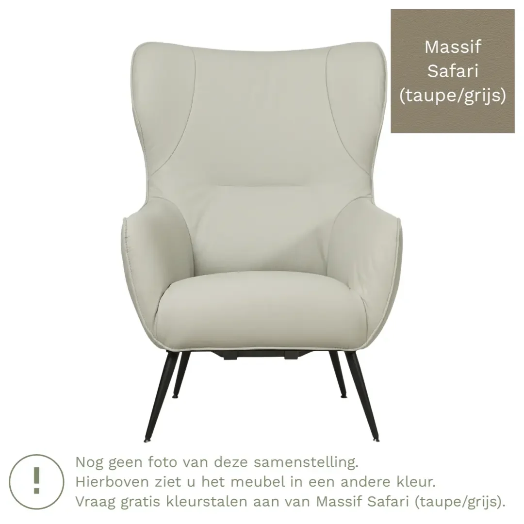 afbeelding van Leren fauteuil Flair - Massif Safari (taupe/grijs)