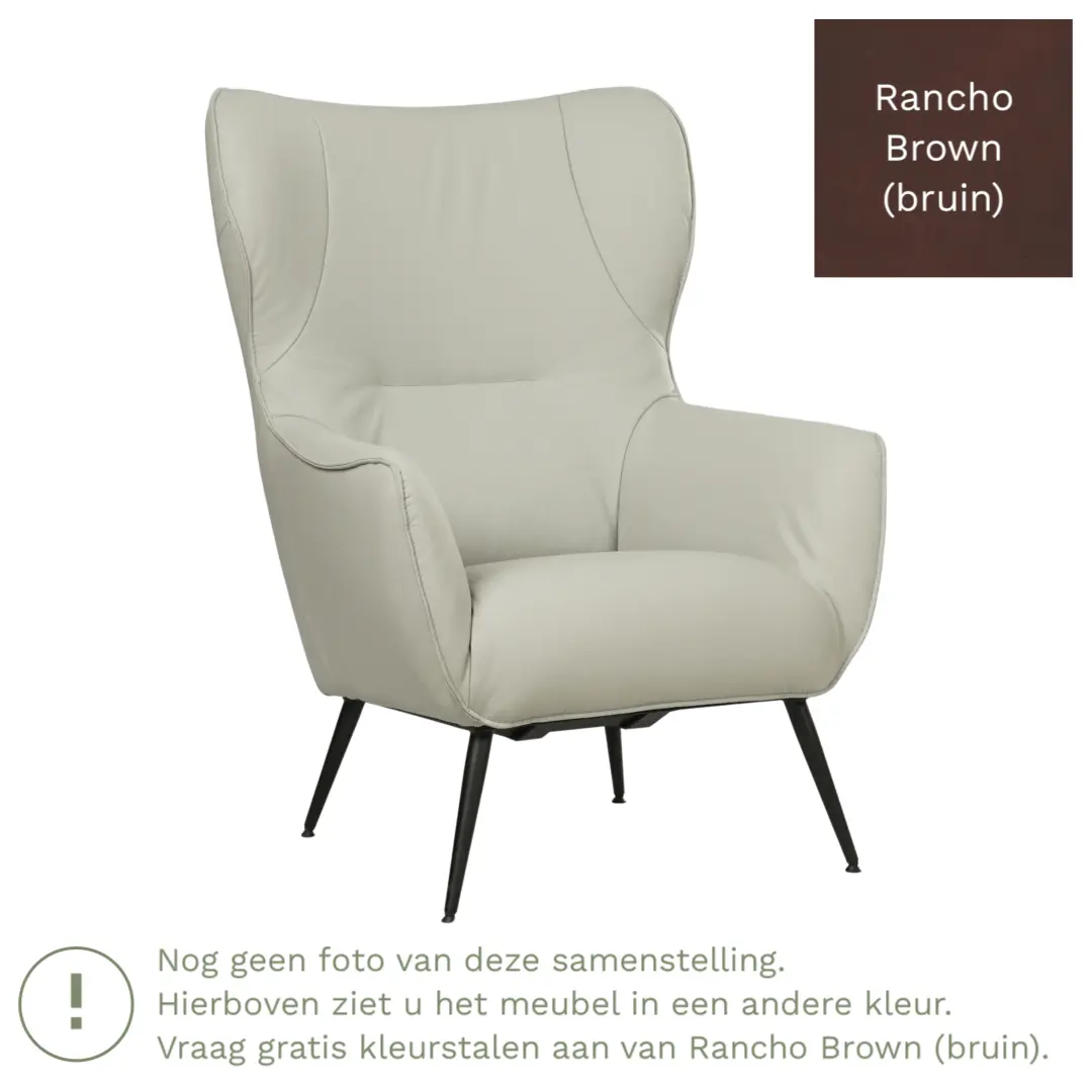 afbeelding van Leren fauteuil Flair - Rancho Brown (bruin)
