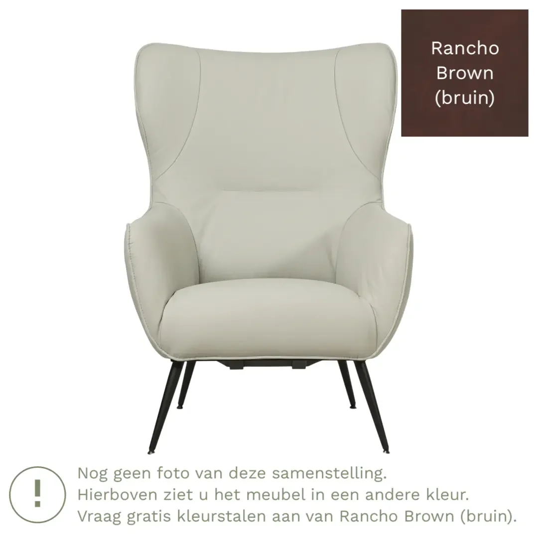 afbeelding van Leren fauteuil Flair - Rancho Brown (bruin)