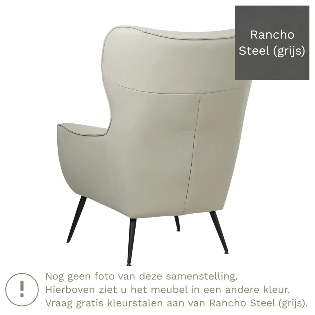 afbeelding van Leren fauteuil Flair - Rancho Steel (grijs)
