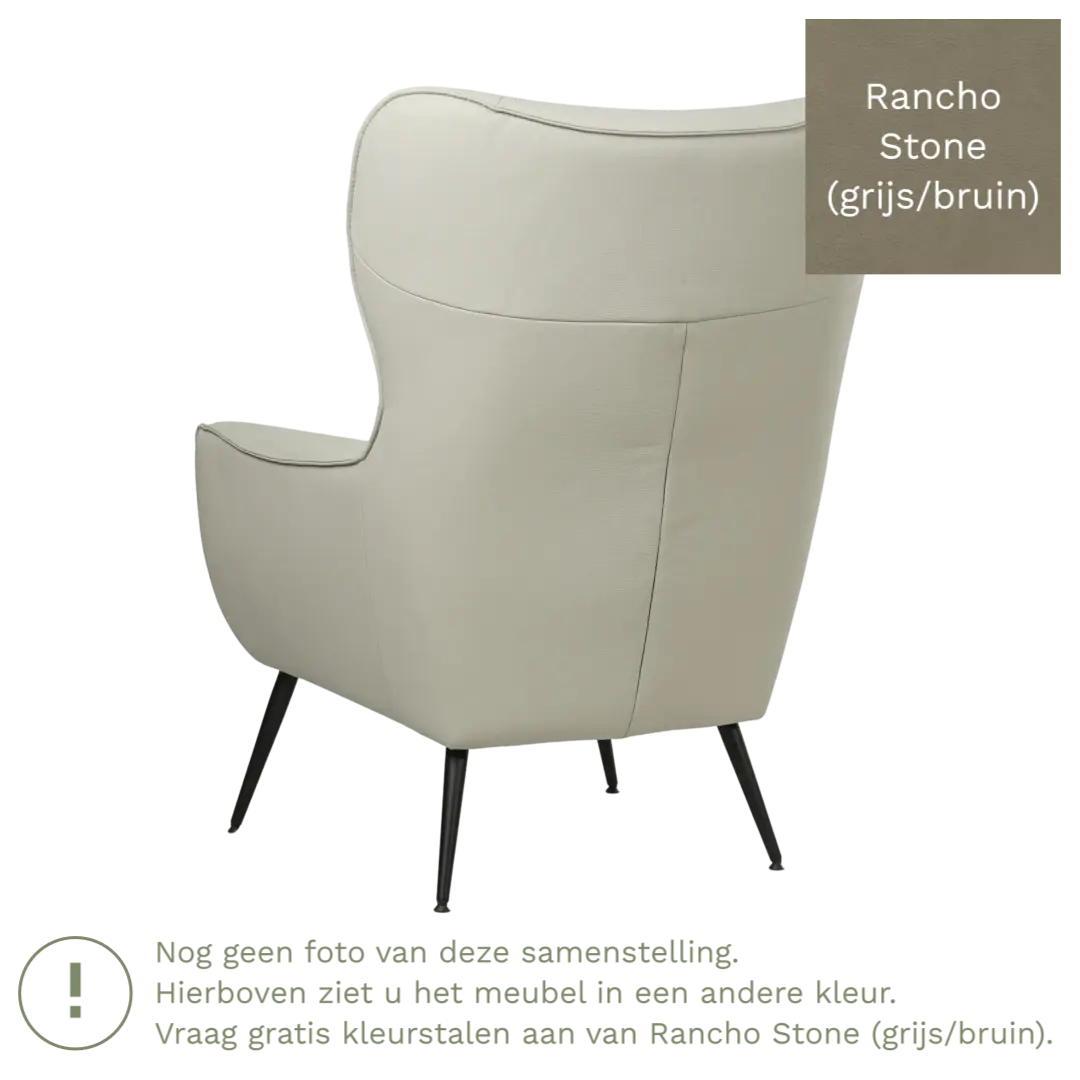 afbeelding van Leren fauteuil Flair - Rancho Stone (grijs/bruin)