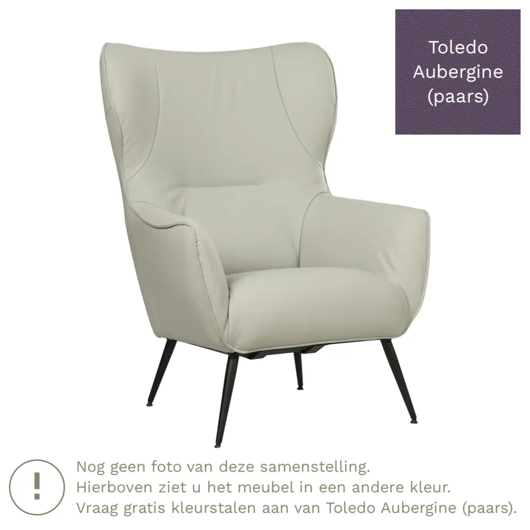 afbeelding van Leren fauteuil Flair - Toledo Aubergine (paars)