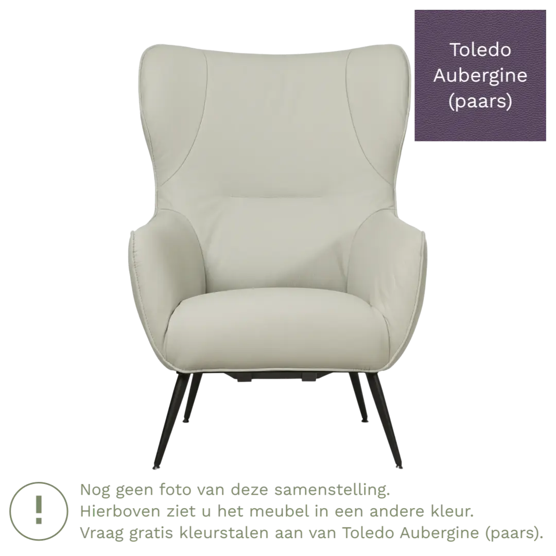 afbeelding van Leren fauteuil Flair - Toledo Aubergine (paars)