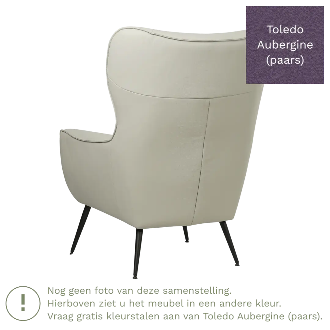 afbeelding van Leren fauteuil Flair - Toledo Aubergine (paars)