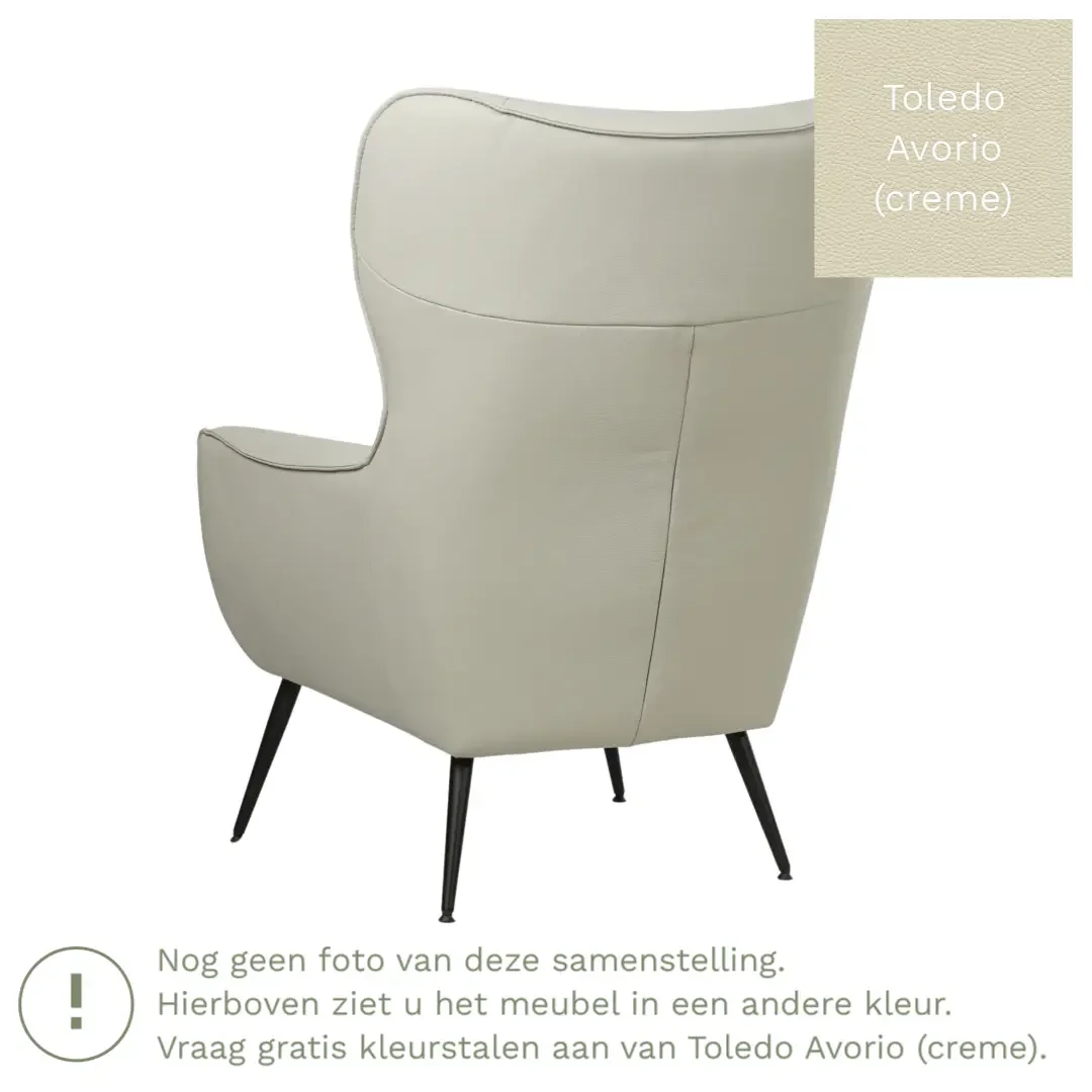 afbeelding van Leren fauteuil Flair - Toledo Avorio (crème)