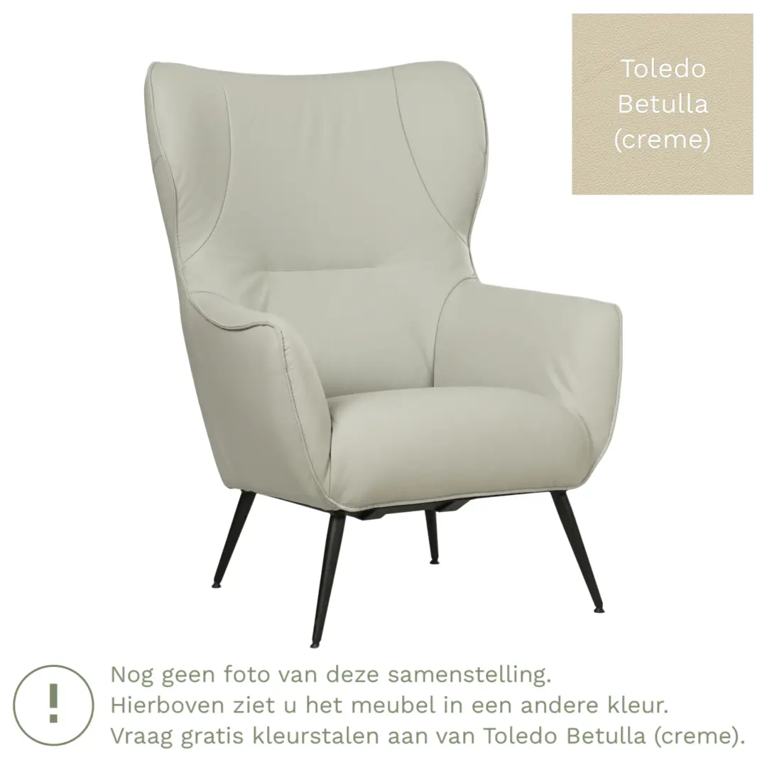 afbeelding van Leren fauteuil Flair - Toledo Betulla (crème)