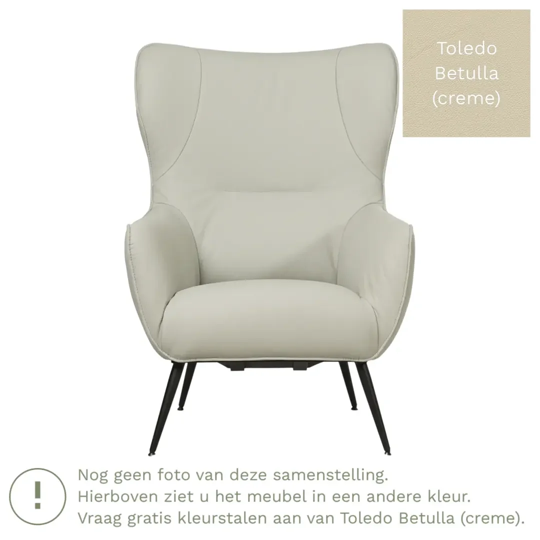 afbeelding van Leren fauteuil Flair - Toledo Betulla (crème)