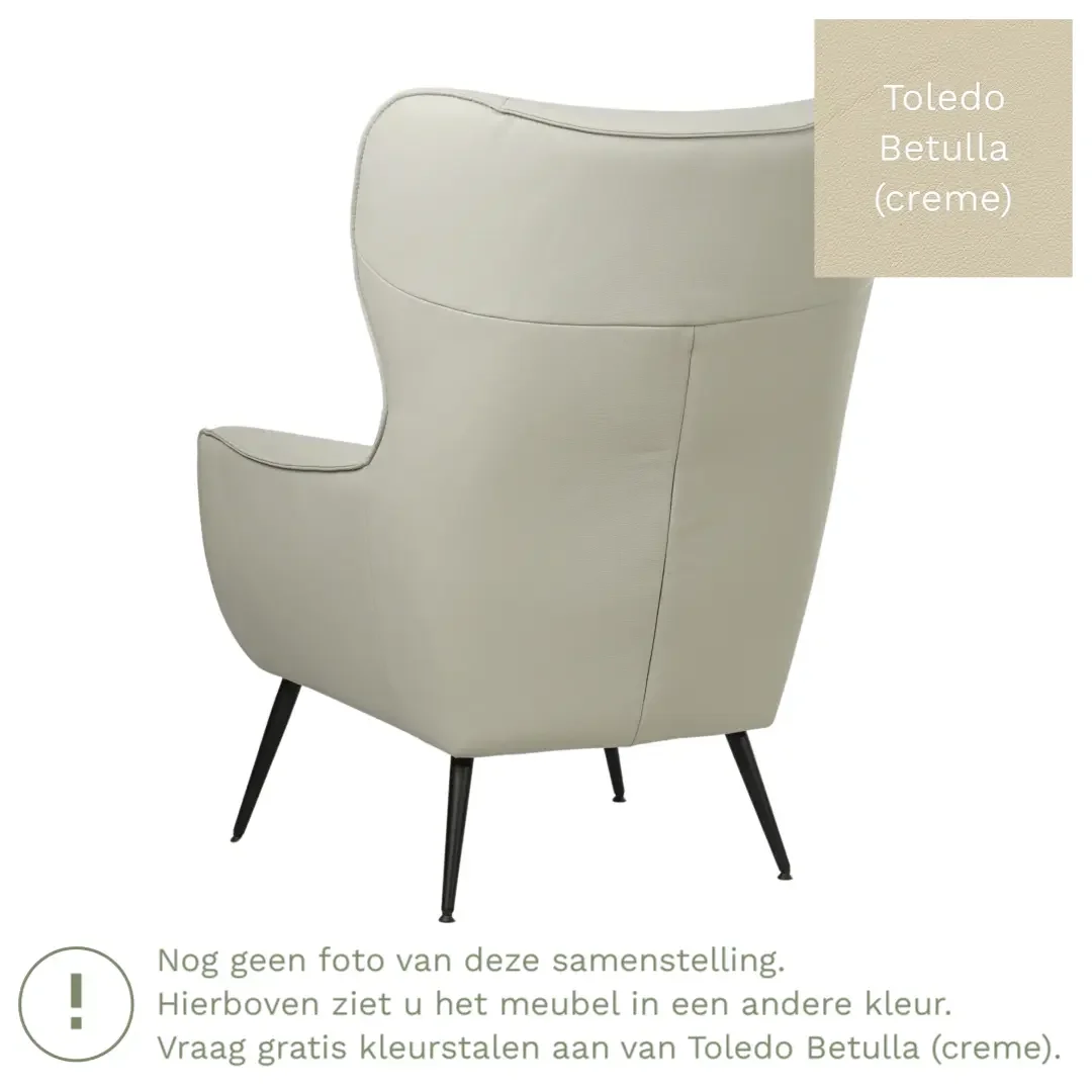 afbeelding van Leren fauteuil Flair - Toledo Betulla (crème)