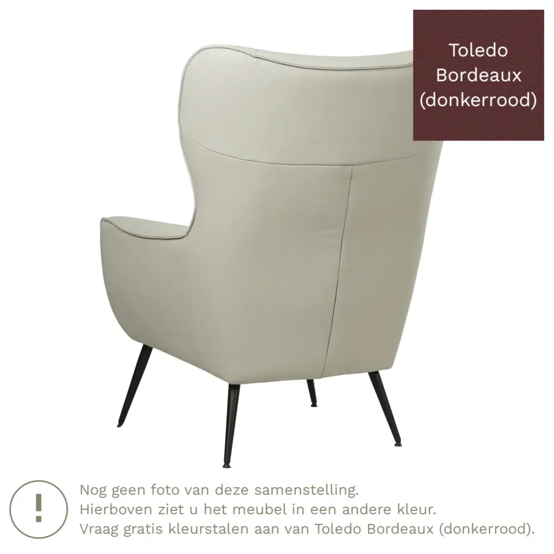 afbeelding van Leren fauteuil Flair - Toledo Bordeaux (donkerrood)