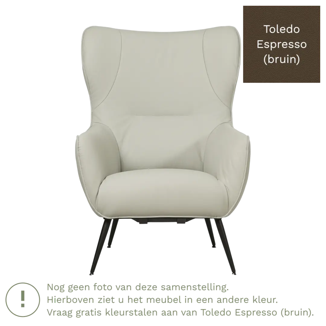 afbeelding van Leren fauteuil Flair - Toledo Espresso (bruin)