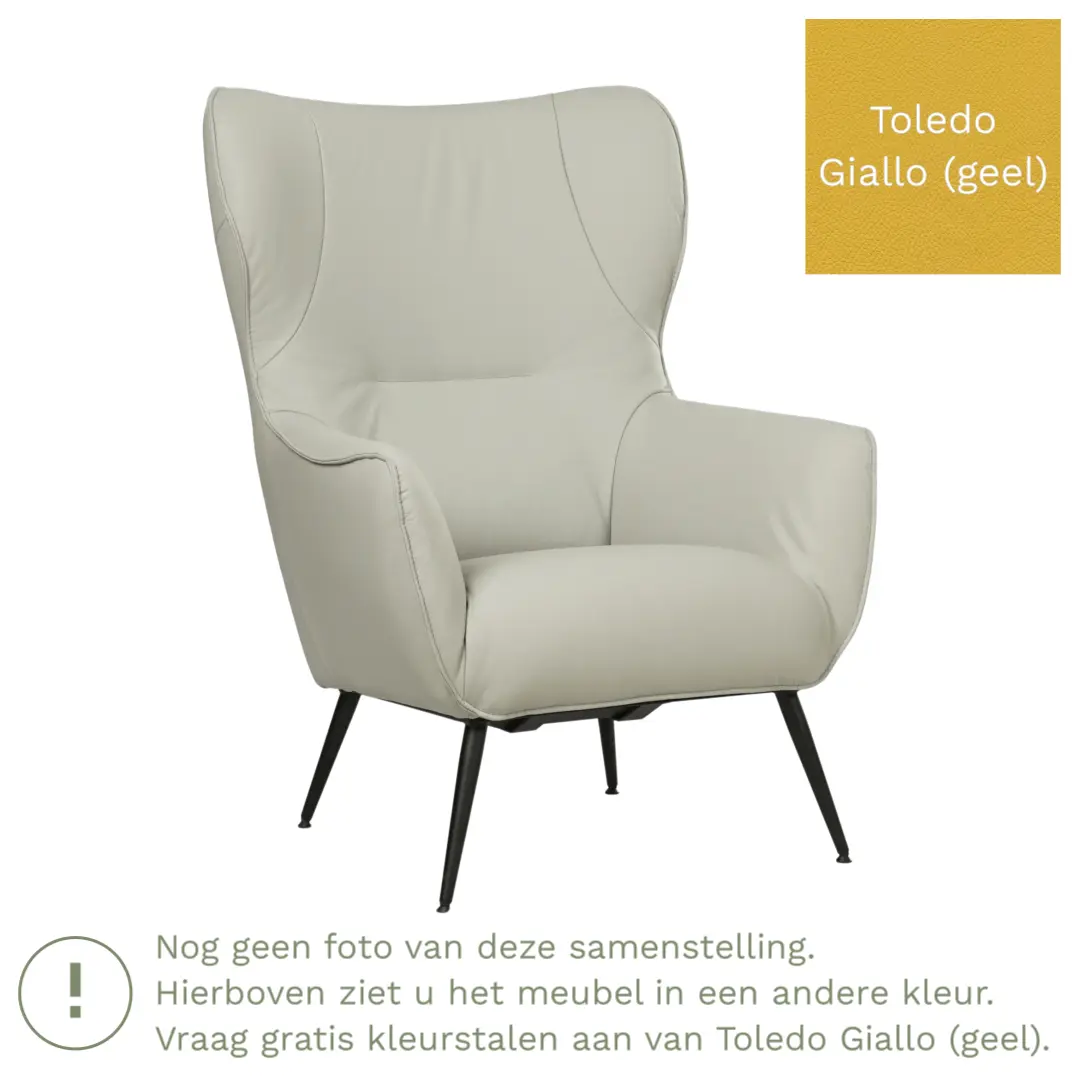 afbeelding van Leren fauteuil Flair - Toledo Giallo (geel)
