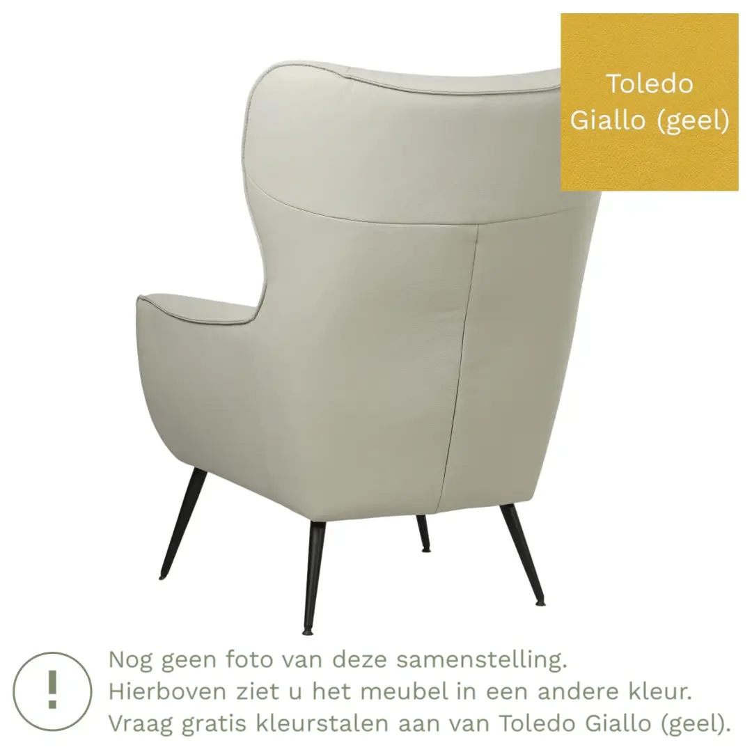 afbeelding van Leren fauteuil Flair - Toledo Giallo (geel)