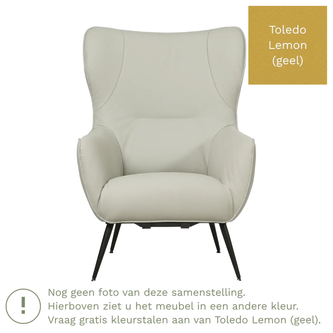 afbeelding van Leren fauteuil Flair - Toledo Lemon (geel)