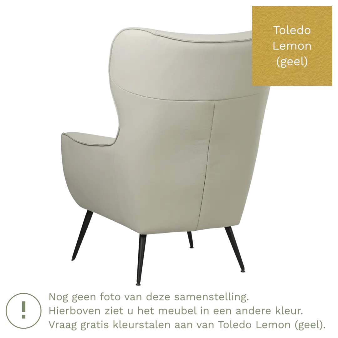 afbeelding van Leren fauteuil Flair - Toledo Lemon (geel)