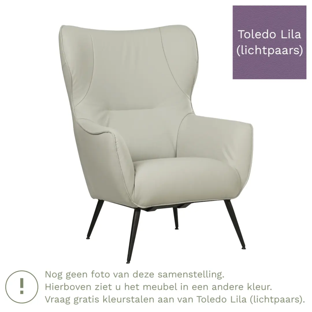 afbeelding van Leren fauteuil Flair - Toledo Lila (lichtpaars)