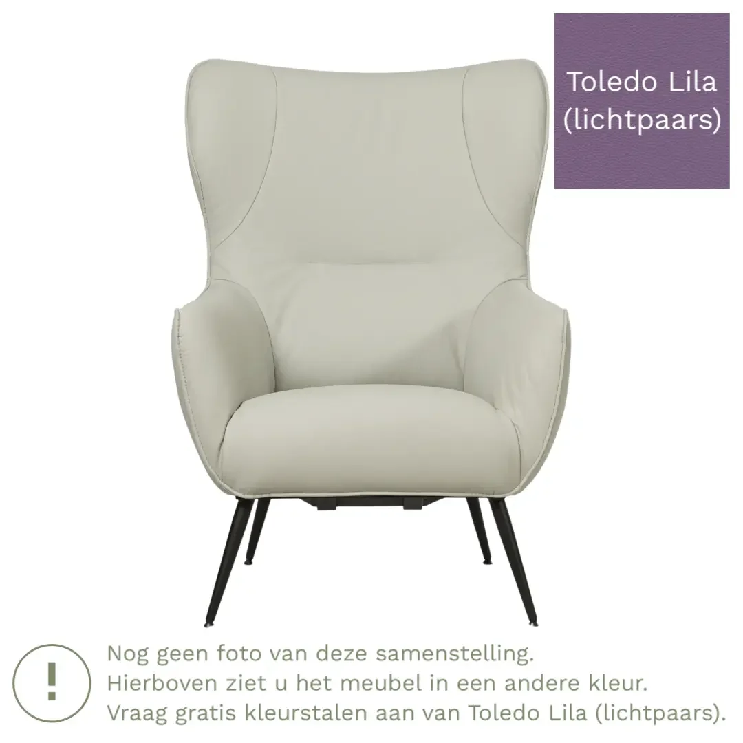 afbeelding van Leren fauteuil Flair - Toledo Lila (lichtpaars)
