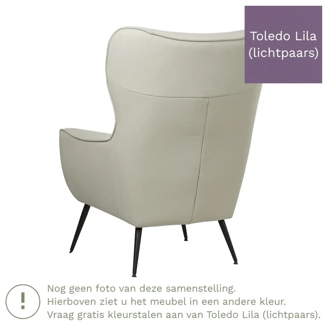 afbeelding van Leren fauteuil Flair - Toledo Lila (lichtpaars)