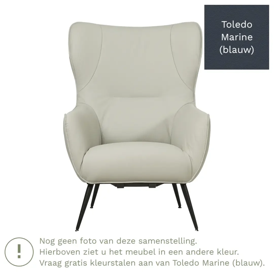 afbeelding van Leren fauteuil Flair - Toledo Marine (blauw)