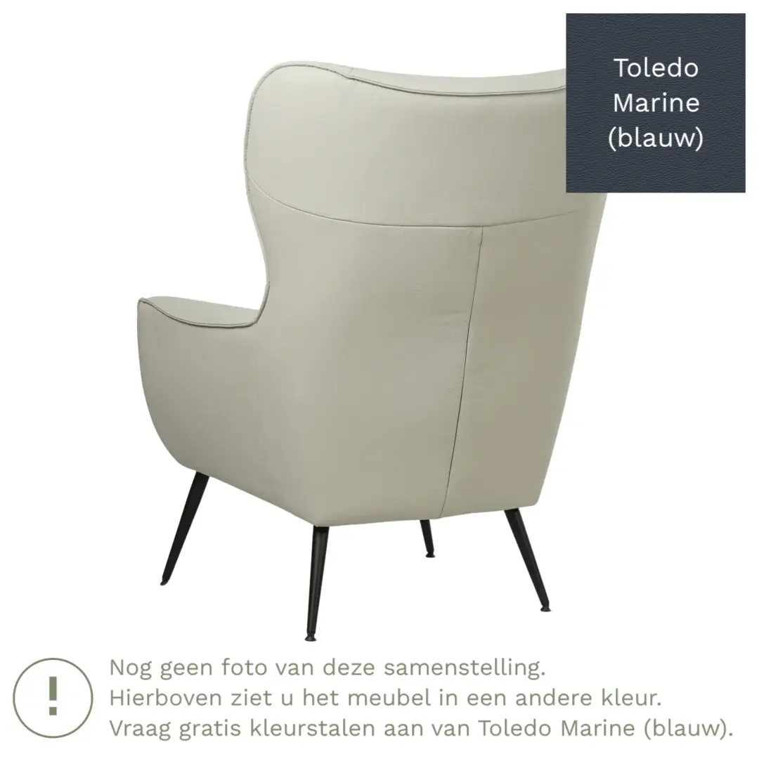 afbeelding van Leren fauteuil Flair - Toledo Marine (blauw)