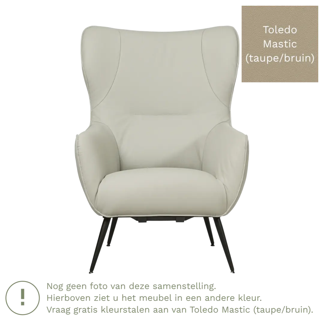 afbeelding van Leren fauteuil Flair - Toledo Mastic (taupe/bruin)