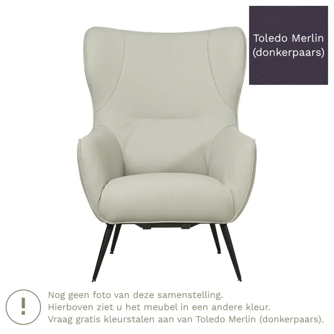 afbeelding van Leren fauteuil Flair - Toledo Merlin (donkerpaars)