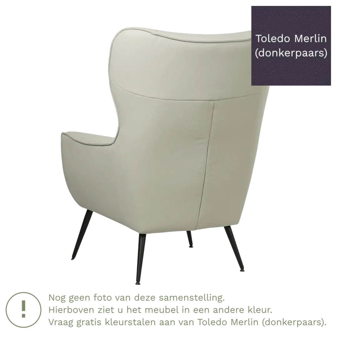 afbeelding van Leren fauteuil Flair - Toledo Merlin (donkerpaars)