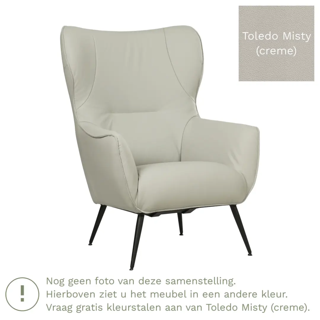 afbeelding van Leren fauteuil Flair - Toledo Misty (crème)