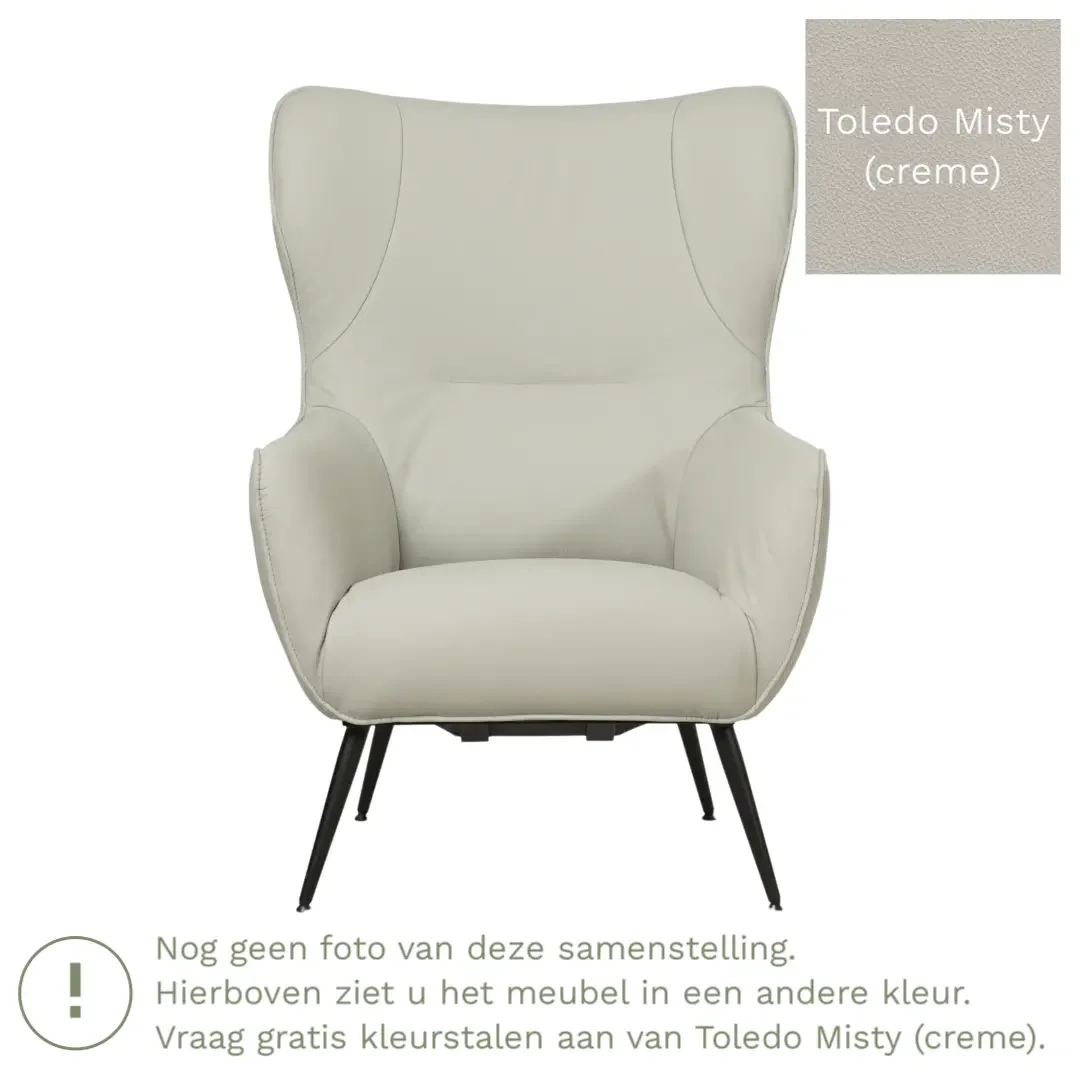 afbeelding van Leren fauteuil Flair - Toledo Misty (crème)