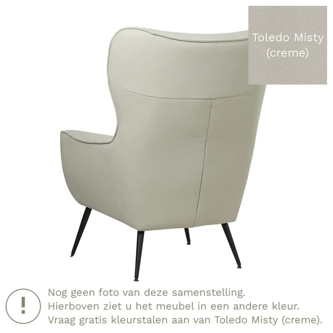 afbeelding van Leren fauteuil Flair - Toledo Misty (crème)
