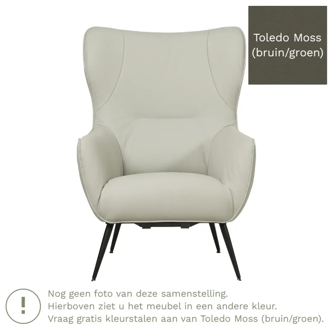 afbeelding van Leren fauteuil Flair - Toledo Moss (bruin/groen)