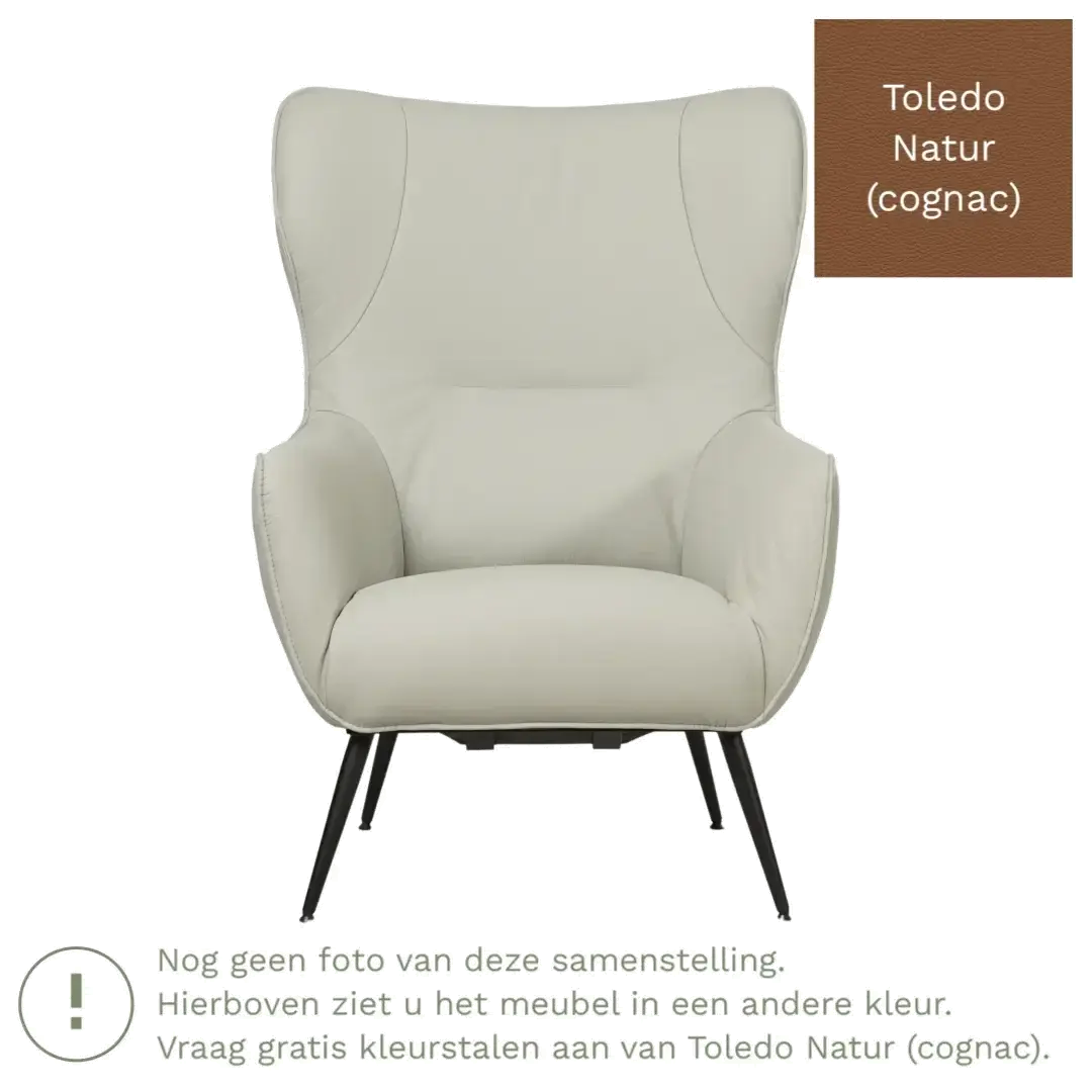 afbeelding van Leren fauteuil Flair - Toledo Natur (cognac)