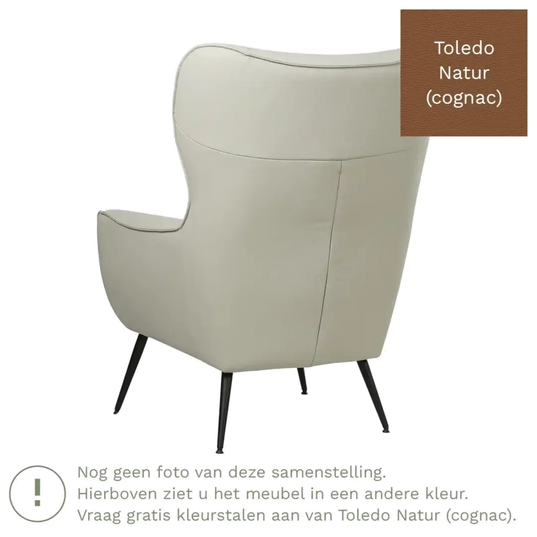 afbeelding van Leren fauteuil Flair - Toledo Natur (cognac)
