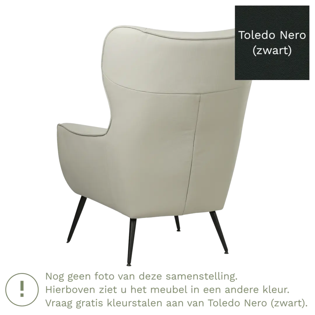 afbeelding van Leren fauteuil Flair - Toledo Nero (zwart)