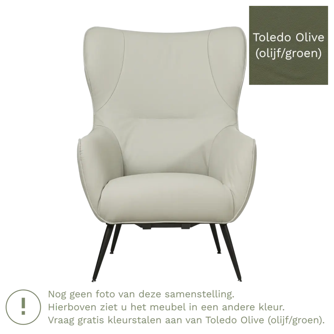 afbeelding van Leren fauteuil Flair - Toledo Olive (olijf/goen)