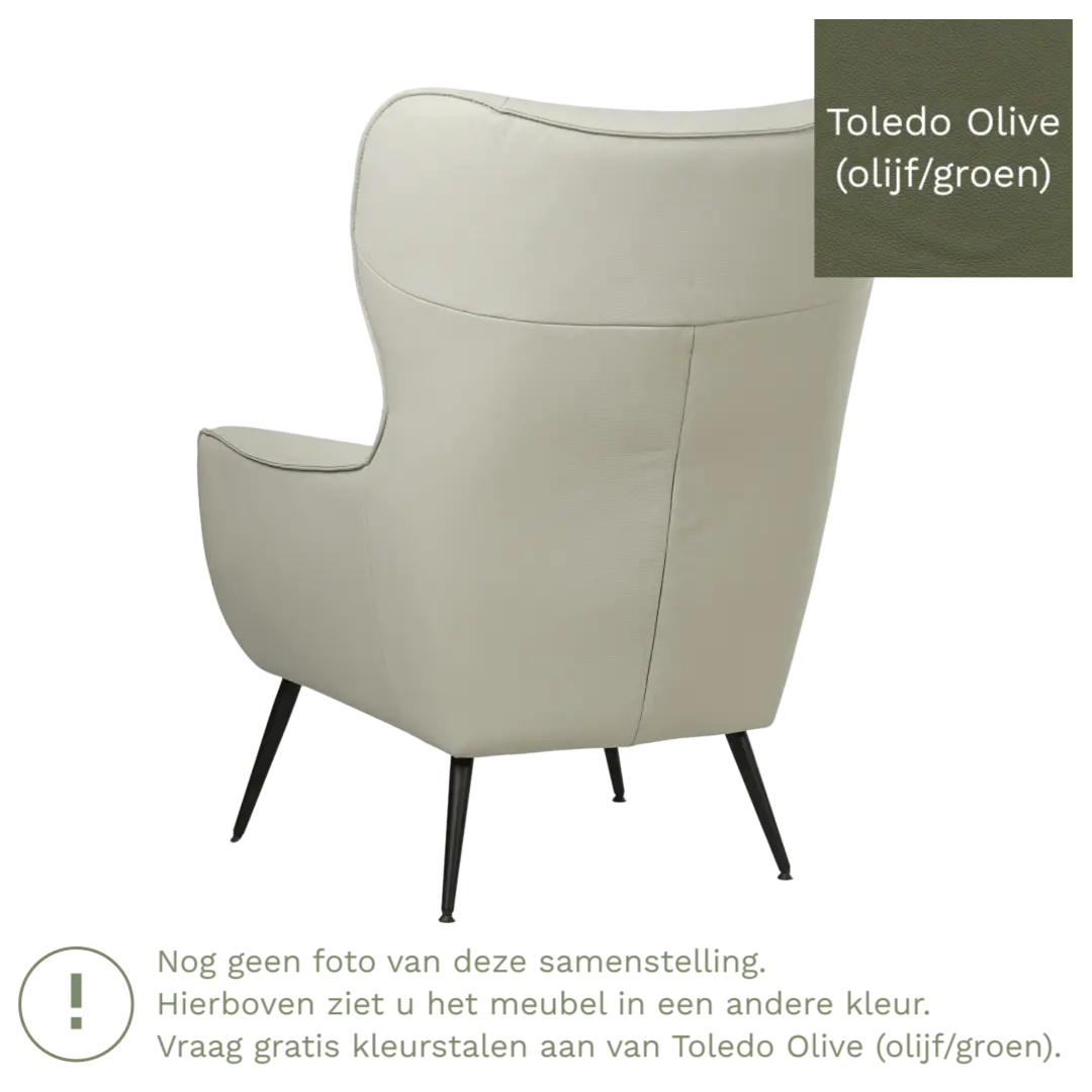 afbeelding van Leren fauteuil Flair - Toledo Olive (olijf/goen)