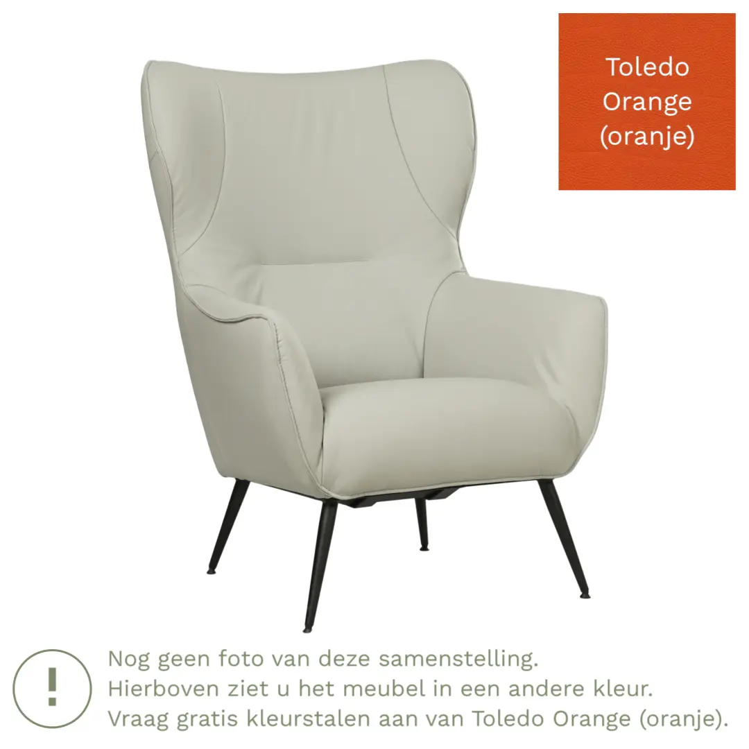 afbeelding van Leren fauteuil Flair - Toledo Orange (oranje)