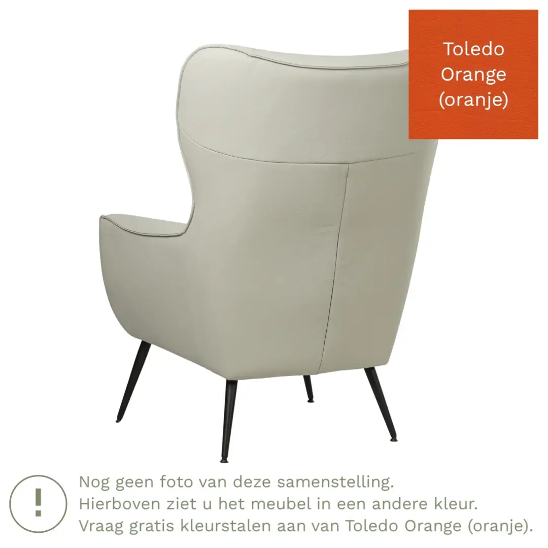 afbeelding van Leren fauteuil Flair - Toledo Orange (oranje)