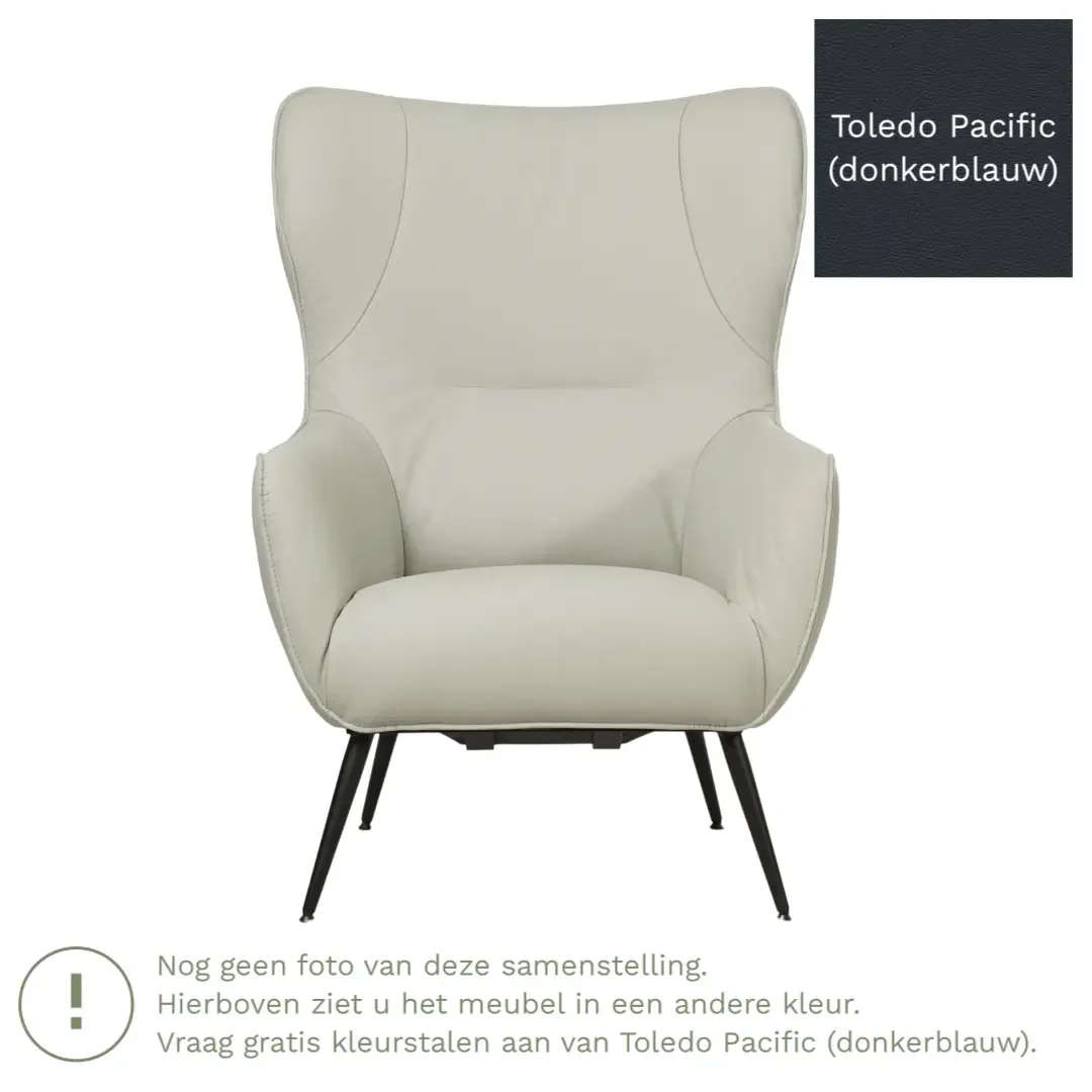 afbeelding van Leren fauteuil Flair - Toledo Pacific (donkerblauw)