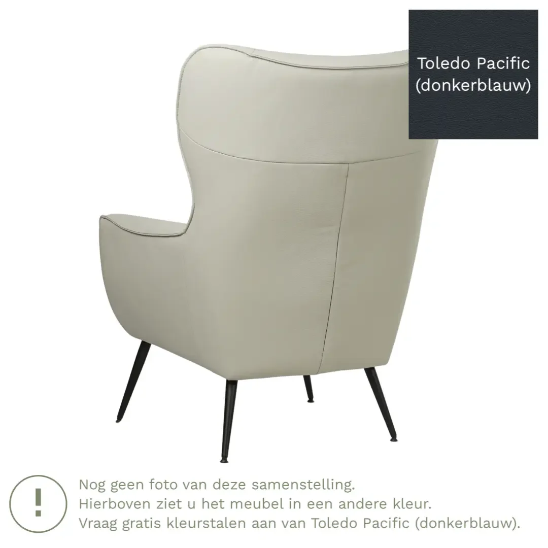 afbeelding van Leren fauteuil Flair - Toledo Pacific (donkerblauw)