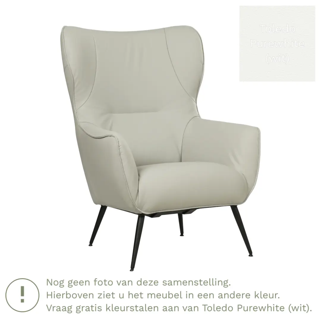 afbeelding van Leren fauteuil Flair - Toledo Purewhite (wit)