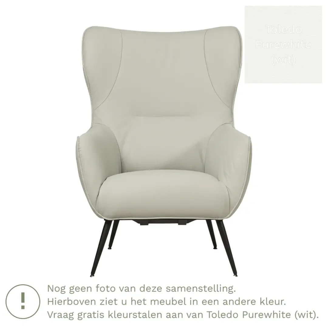 afbeelding van Leren fauteuil Flair - Toledo Purewhite (wit)
