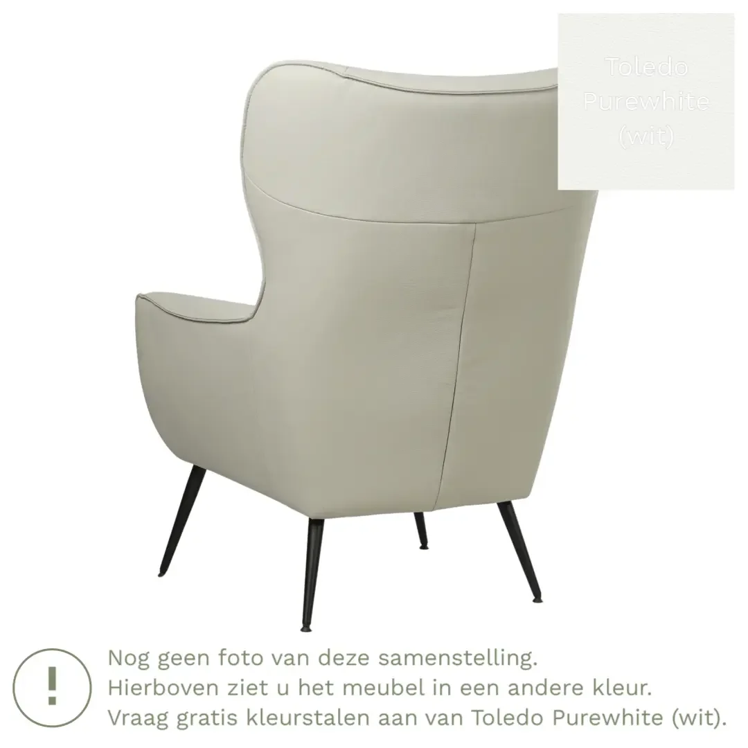 afbeelding van Leren fauteuil Flair - Toledo Purewhite (wit)