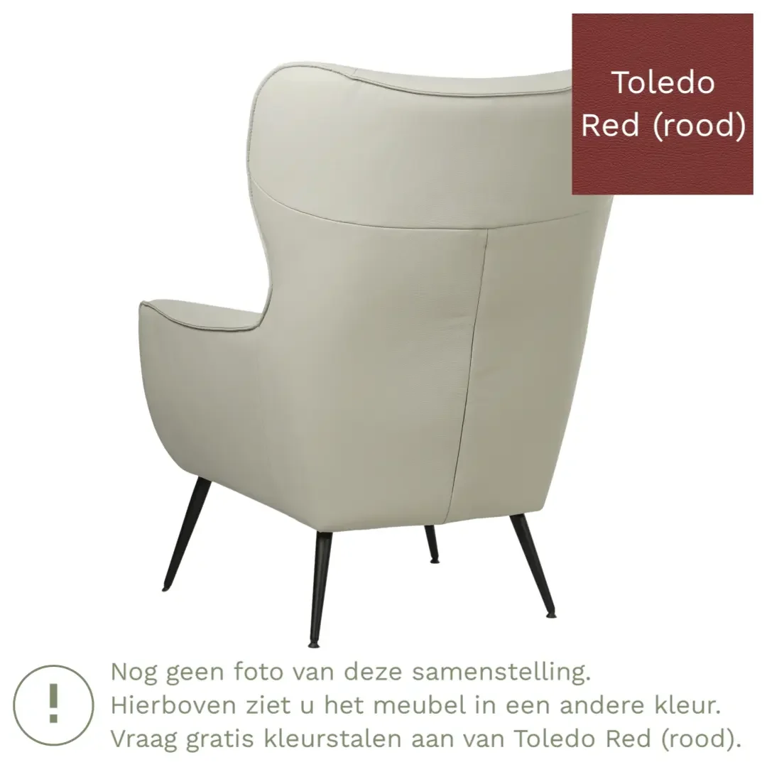 afbeelding van Leren fauteuil Flair - Toledo Red (rood)