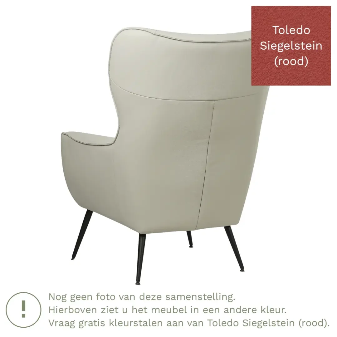 afbeelding van Leren fauteuil Flair - Toledo Siegelstein (rood)