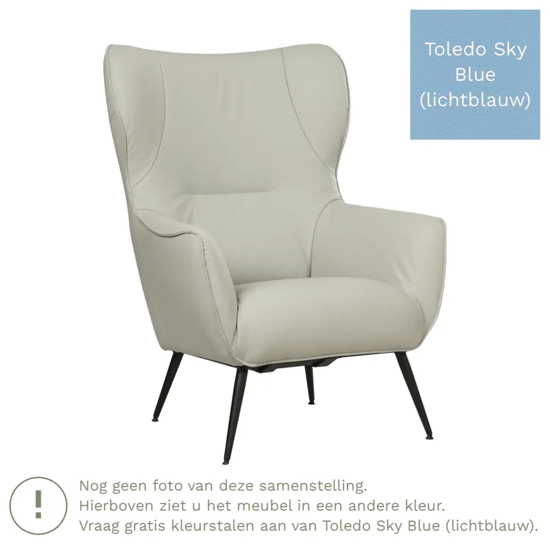 afbeelding van Leren fauteuil Flair - Toledo Sky Blue (lichtblauw)