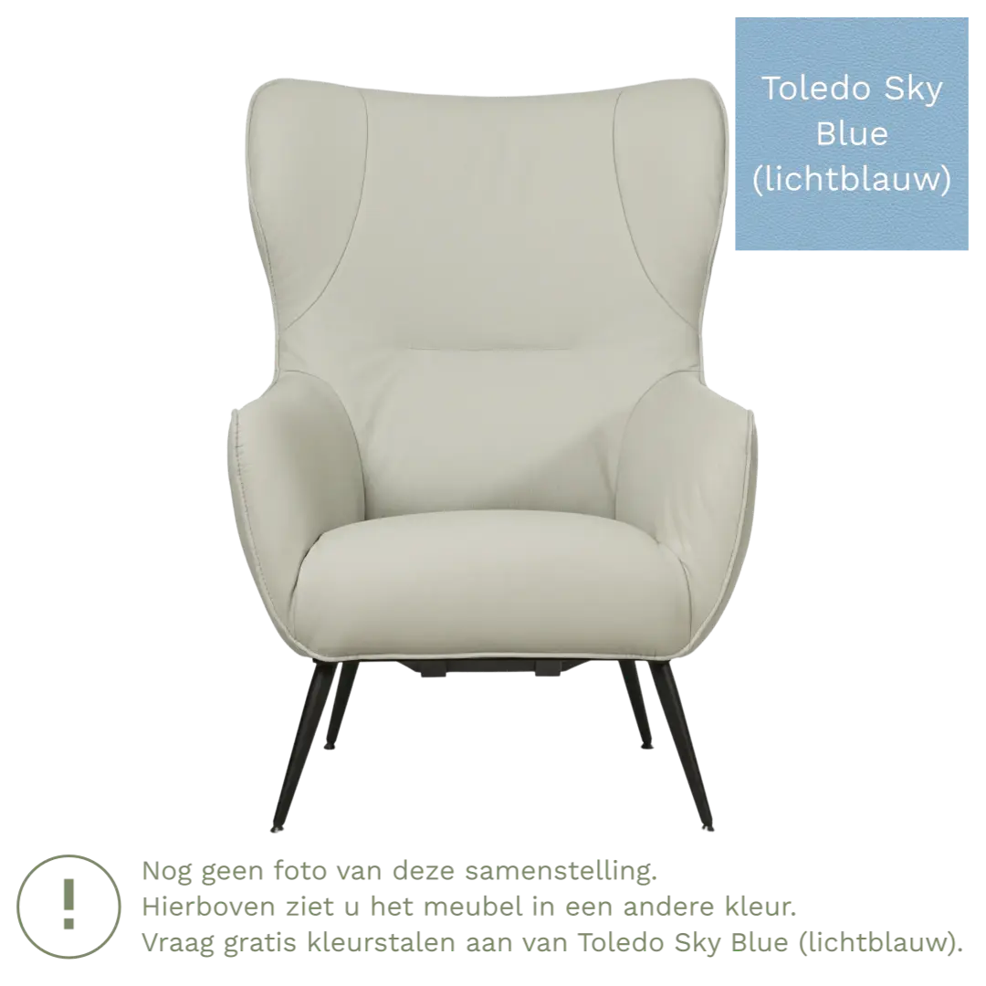 afbeelding van Leren fauteuil Flair - Toledo Sky Blue (lichtblauw)