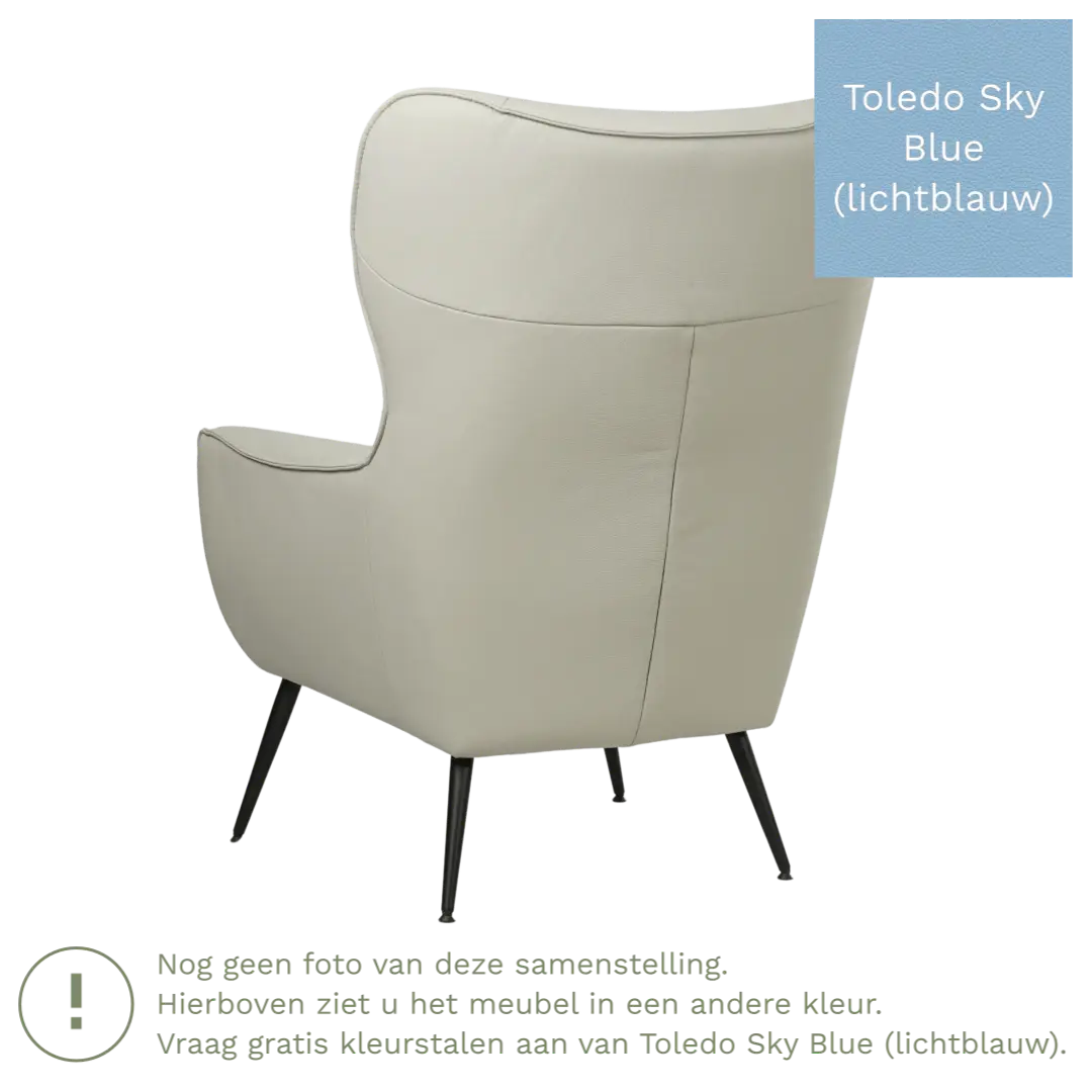 afbeelding van Leren fauteuil Flair - Toledo Sky Blue (lichtblauw)