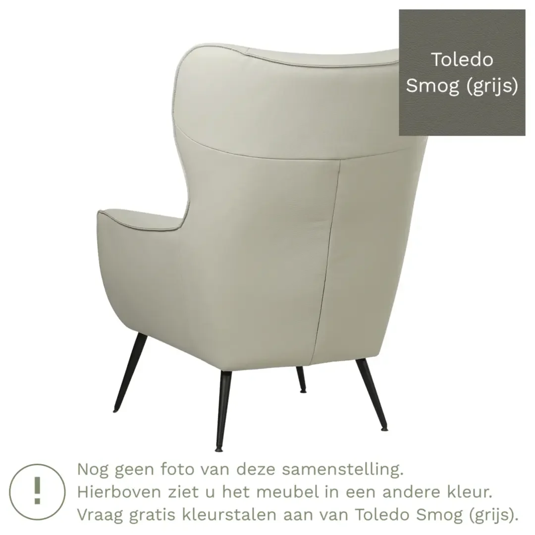 afbeelding van Leren fauteuil Flair - Toledo Smog (grijs)