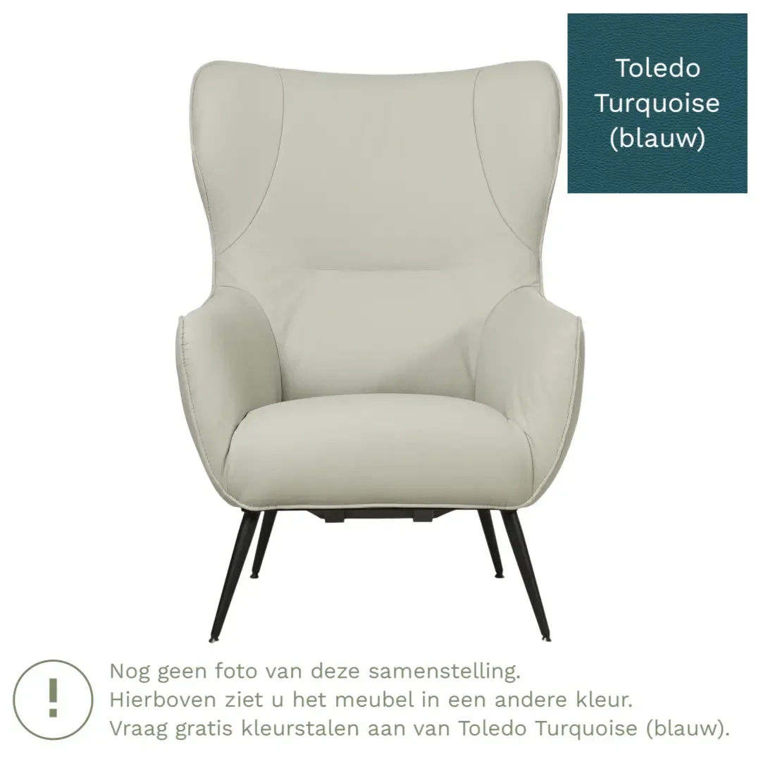 afbeelding van Leren fauteuil Flair - Toledo Turquoise (blauw)