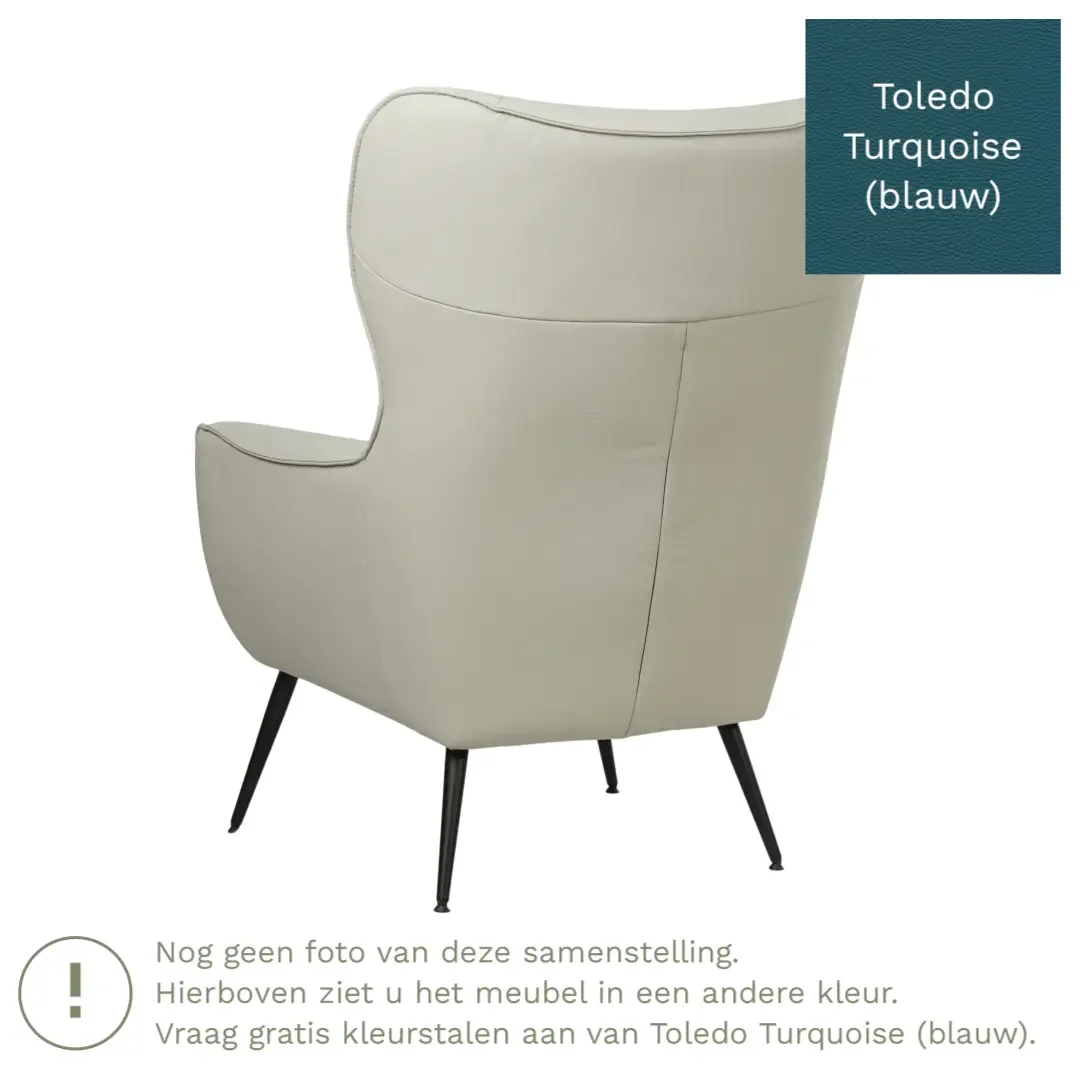afbeelding van Leren fauteuil Flair - Toledo Turquoise (blauw)